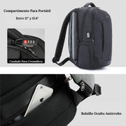 MOCHILA ANTIRROBO CON CARGADOR USB - Smarthly